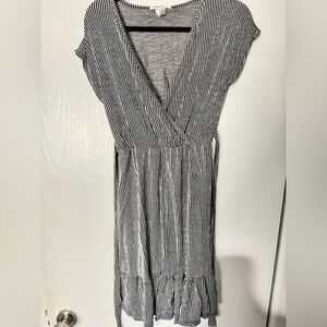 Bundle 3 for $20 - Caution To The Wind Black and White Striped Midi Dress